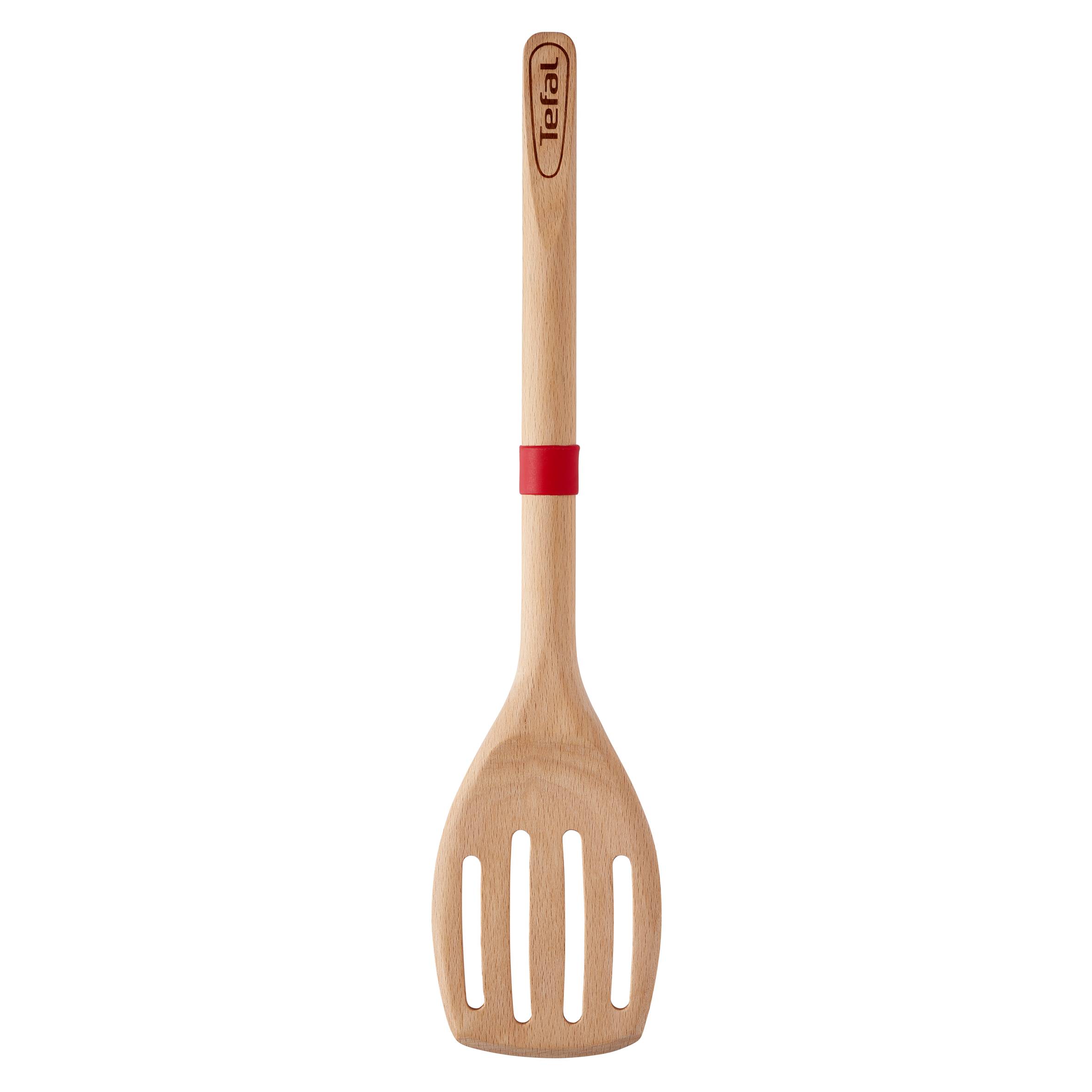 Dřevěná obracečka s otvory Tefal Ingenio Wood K2303314 Červená 32 cm