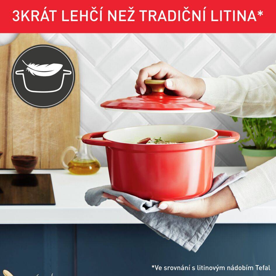 Kastrol Tefal Air 20cm E2544455 červená