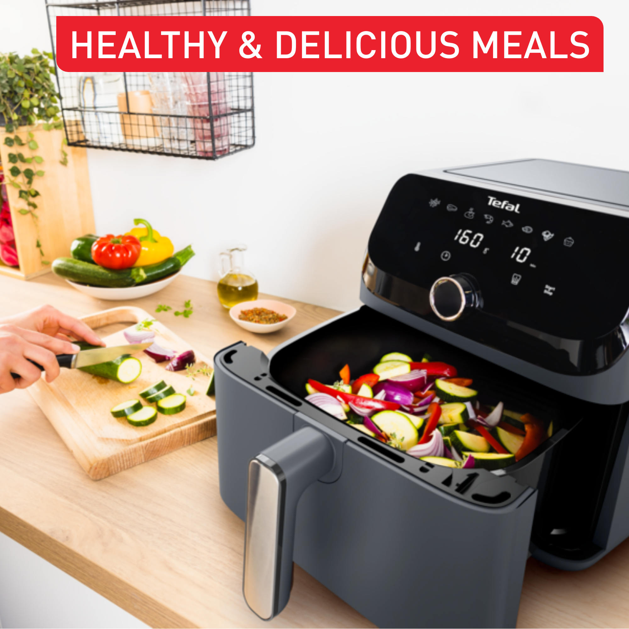 Horkovzdušná fritéza Tefal Easy Fry Mega EY855BE0 Tmavě šedá