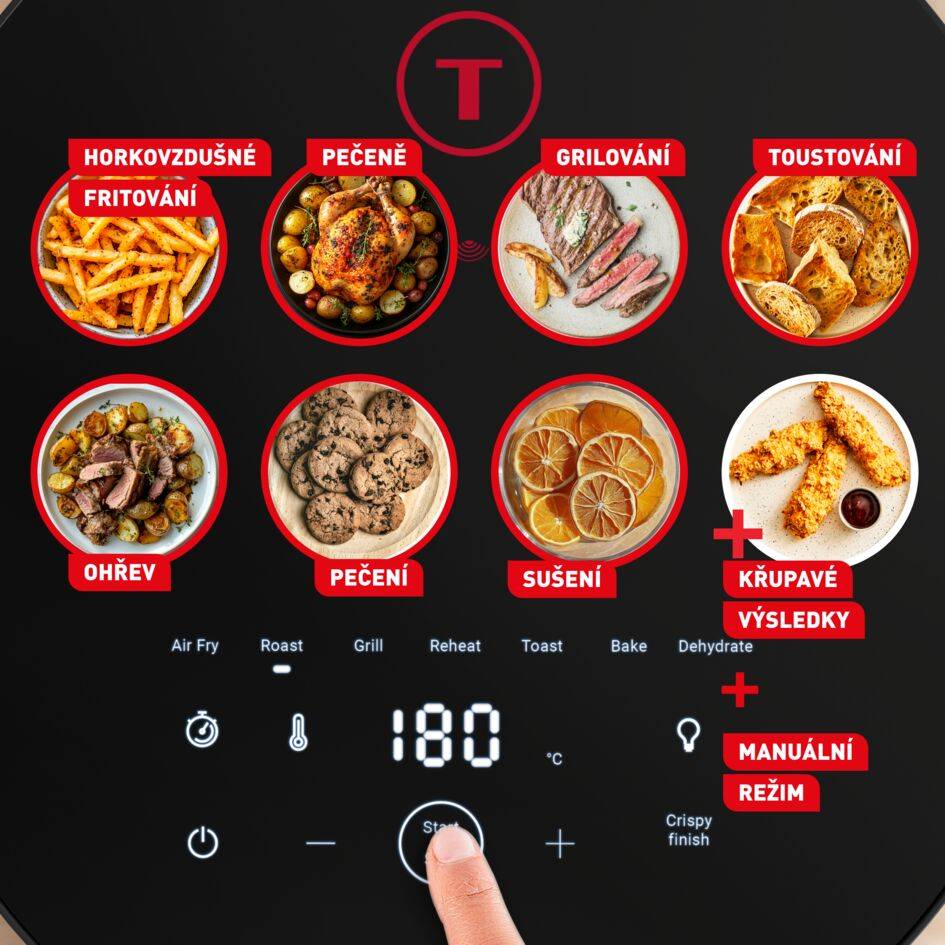 Horkovzdušná fritéza Tefal EASY FRY INFRARED 7L, EY832HE0, tmavě šedá