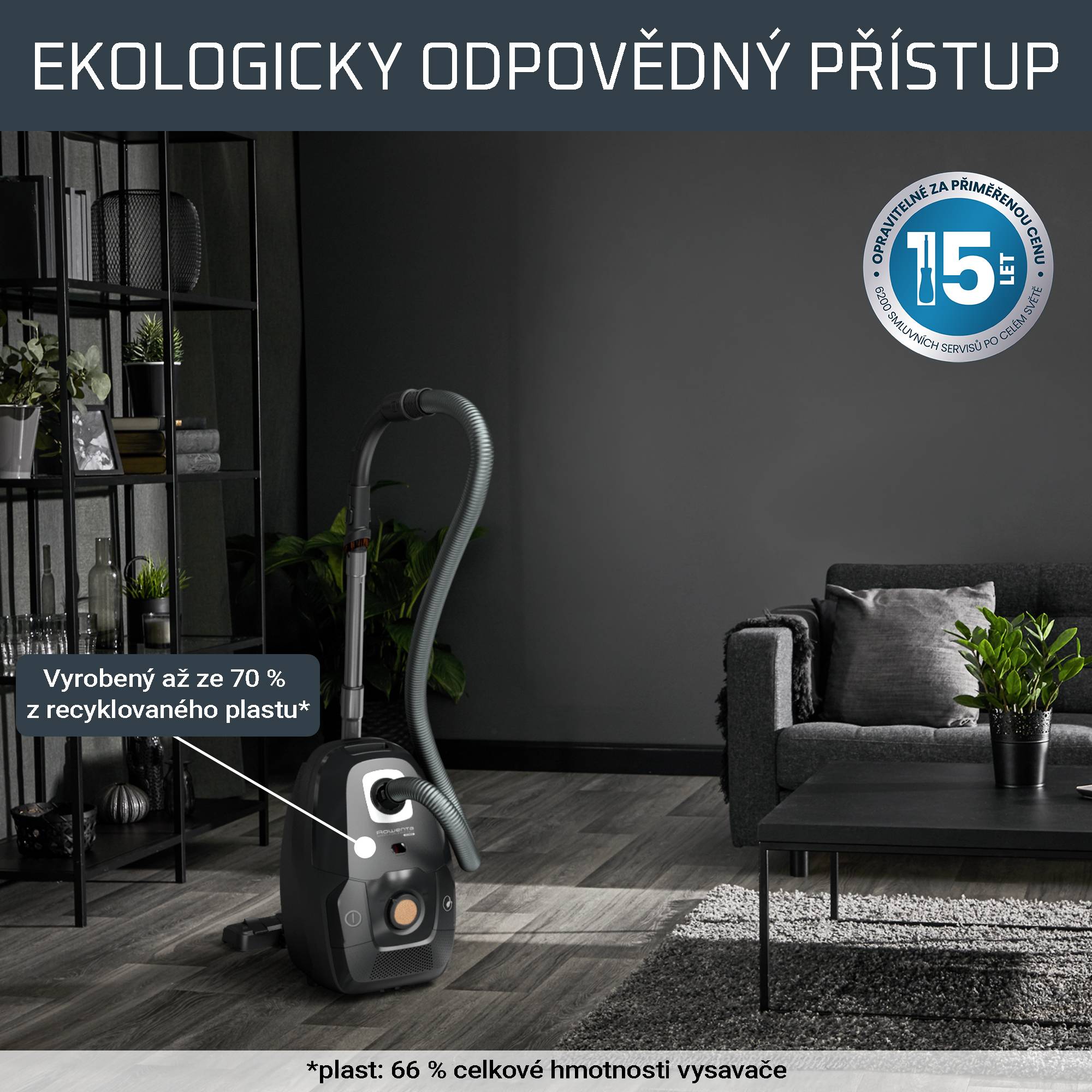 Sáčkový vysavač Green Force Effitech ECO 64dB Total Clean RO6189EA