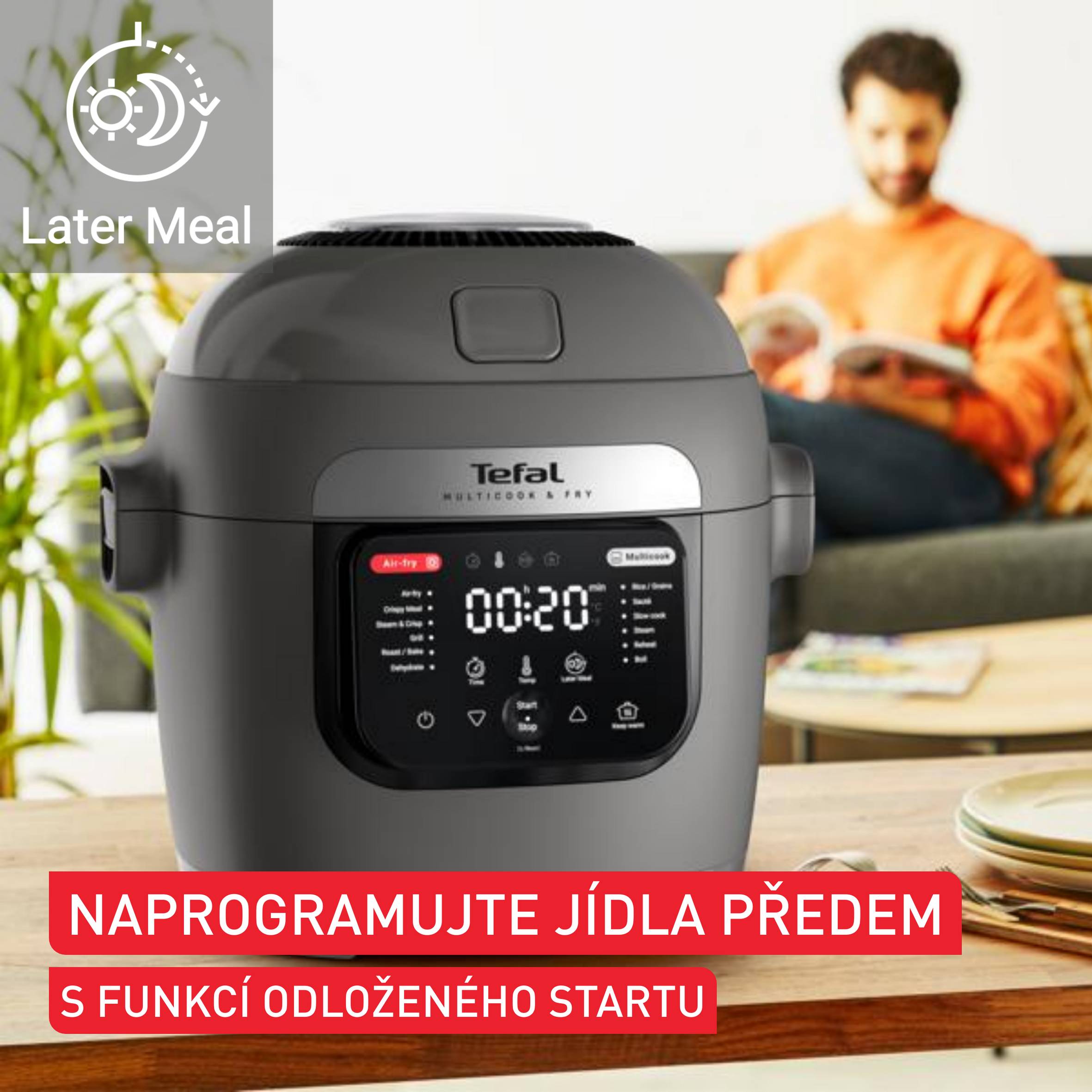Multifunkční hrnec a horkovzdušná fritéza Tefal Multicook & Fry,  MY731BF0, šedý