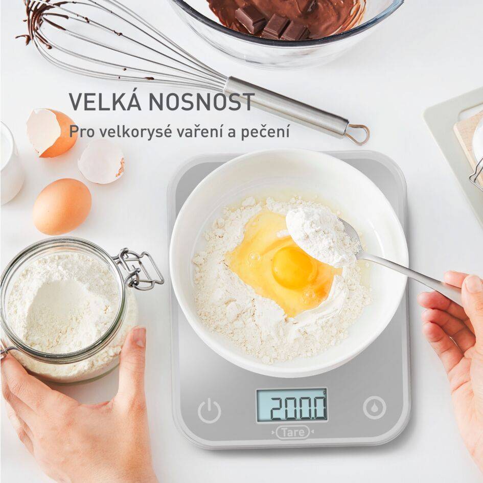 Elektronická kuchyňská váha šedá Tefal Optiss BC50U4V0