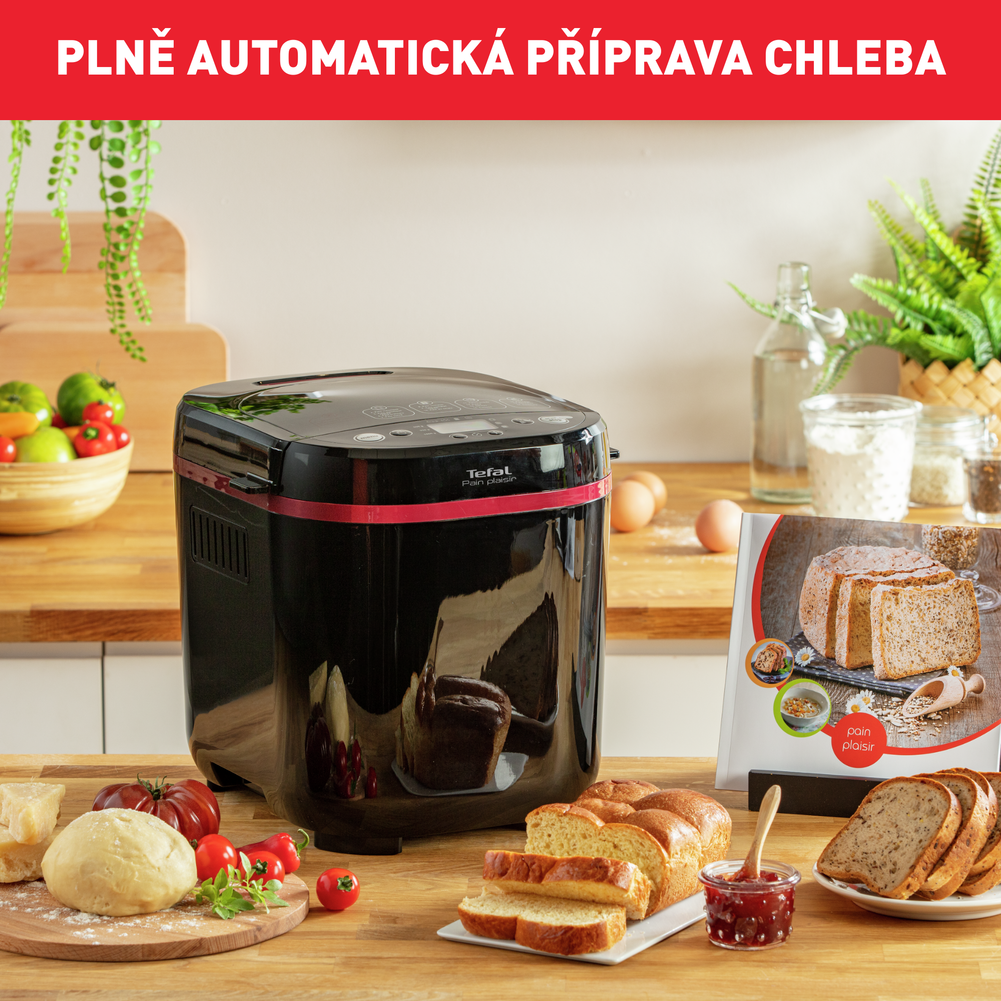 Domácí pekárna Tefal Pain Plaisir PF220838 Červená/Černá