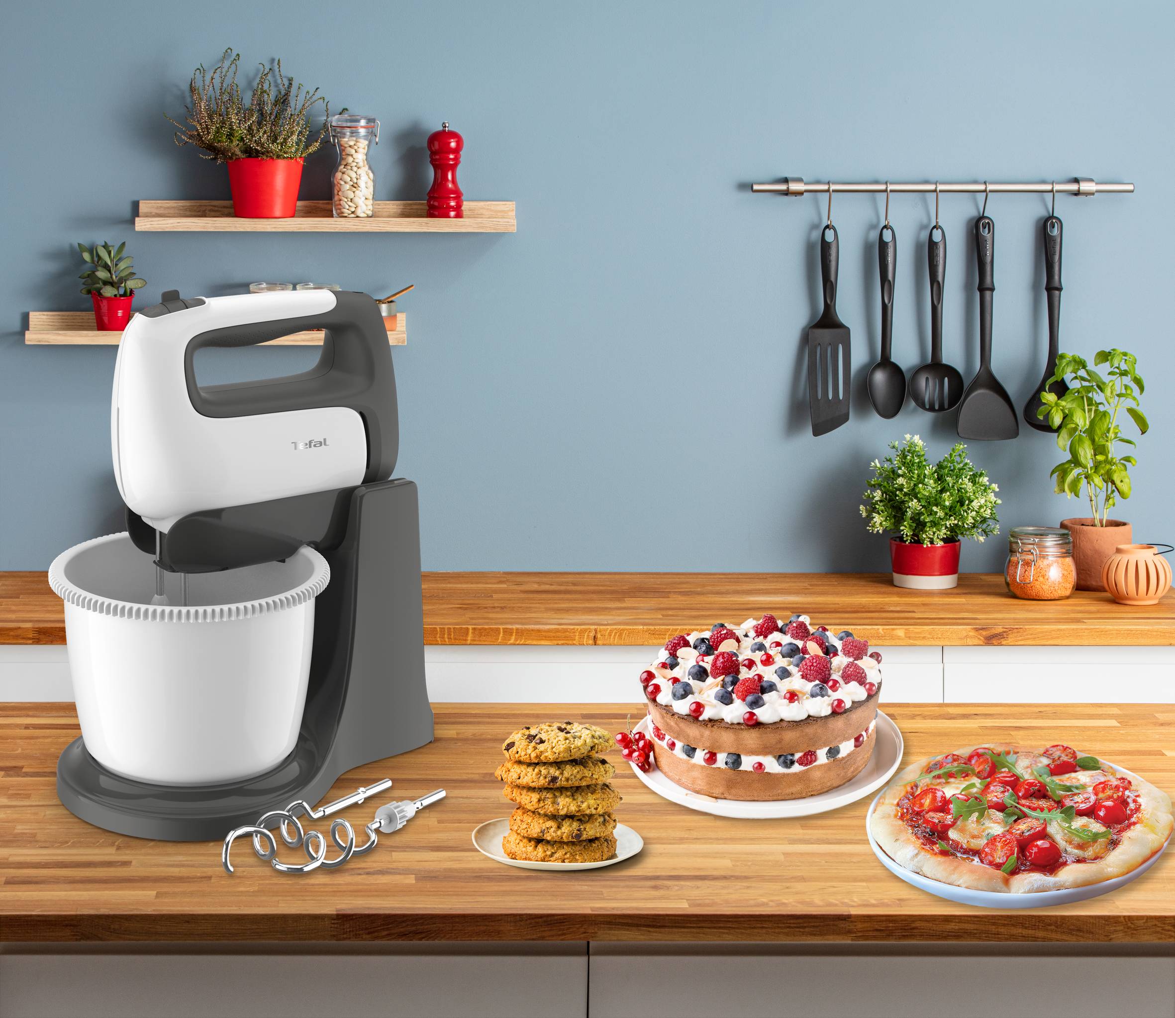 Ruční mixér s mísou Tefal Prep'Mix+ HT464138 Tmavě šedý/Bílý