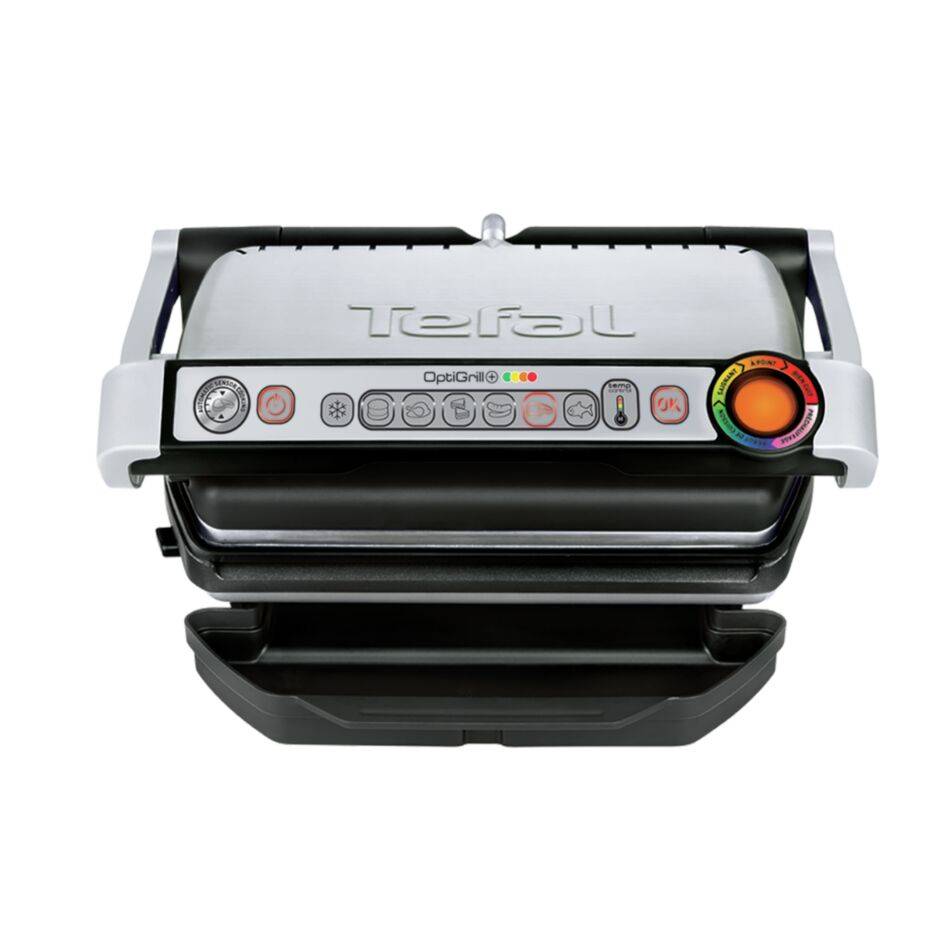 Elektrický gril Tefal OptiGrill+ Inox GC712D34 Stříbrný/Černý