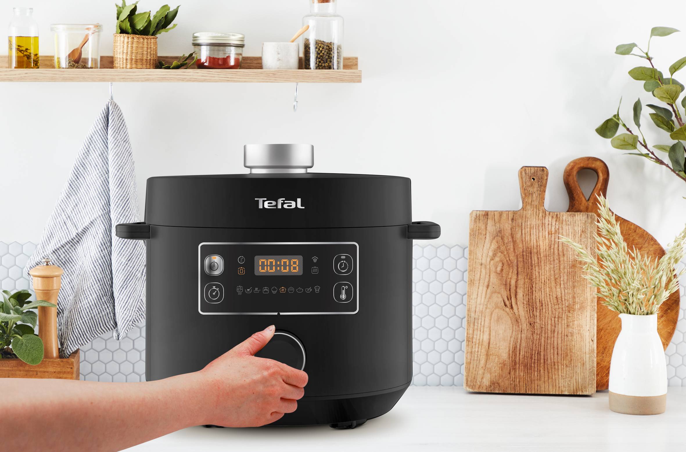 Multifunkční elektrický hrnec Tefal Turbo Cuisine CY754830 Černý