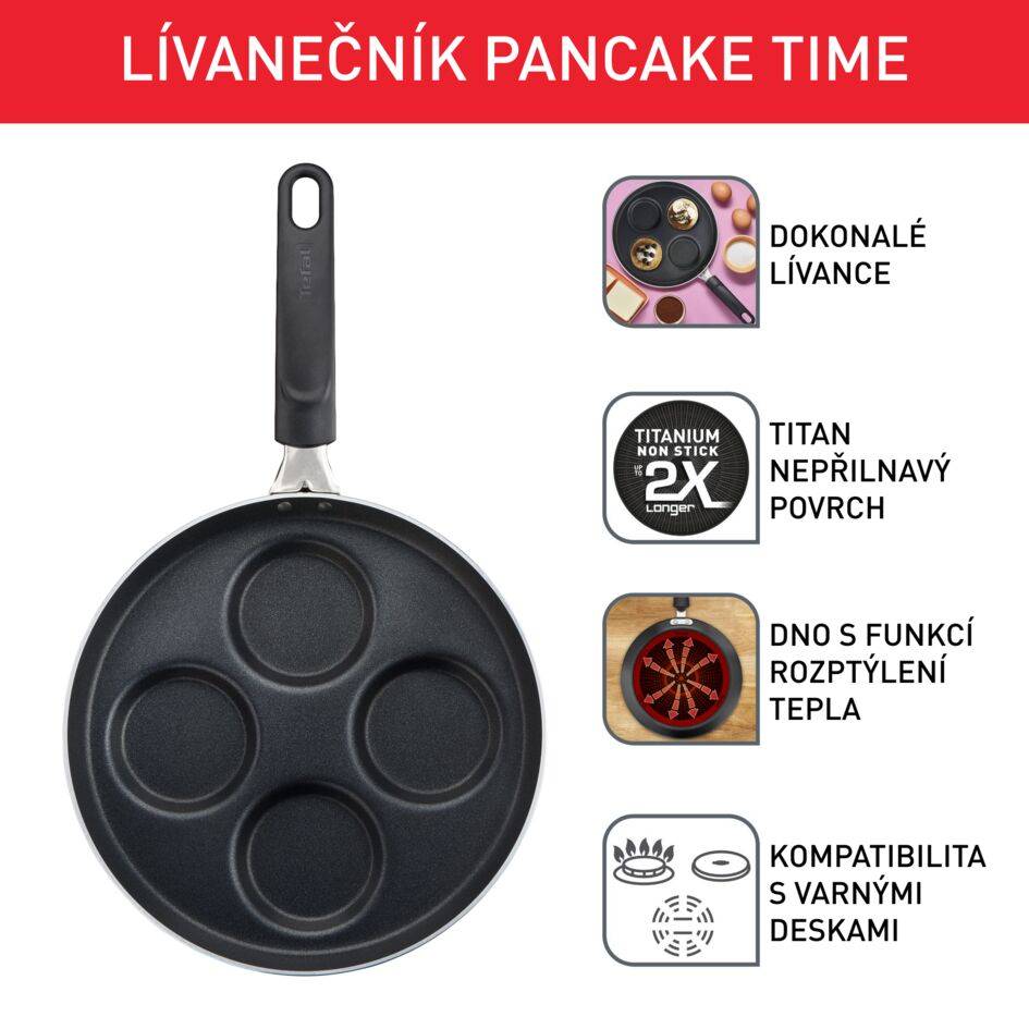 Lívanečník Tefal Pancake Time 25cm D5292072 černá