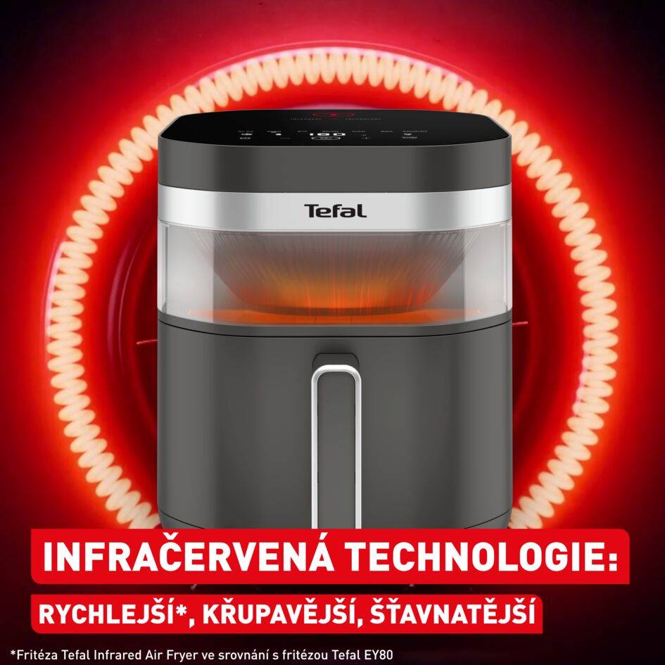 Horkovzdušná fritéza Tefal EASY FRY INFRARED 7L, EY832HE0, tmavě šedá