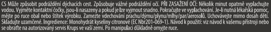 Odvápňovací prostředek v prášku x é F054001A
