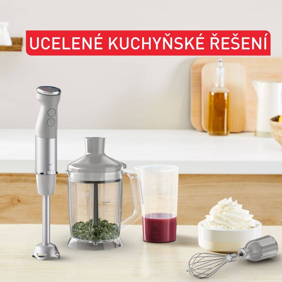Tyčový mixér Tefal Quickchef+ 3v1 XL HB67MB30 šedý