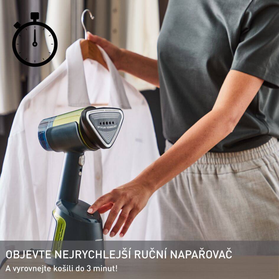 Nasávací ruční napařovač a žehlička 2v1 Tefal AeroSteam DT9810F0 Černý