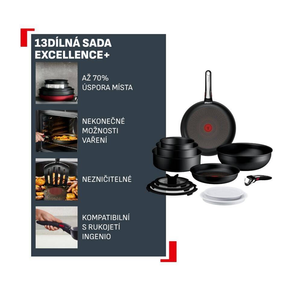 Sada stohovatelného nádobí Tefal Ingenio Excellence+ P0009753 13 ks