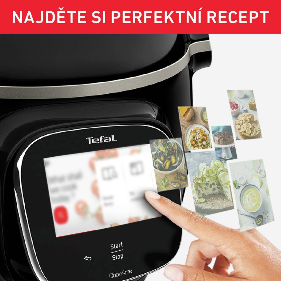 Inteligentní multifunkční hrnec Tefal Cook4me Touch WiFi CY912831 Černá 