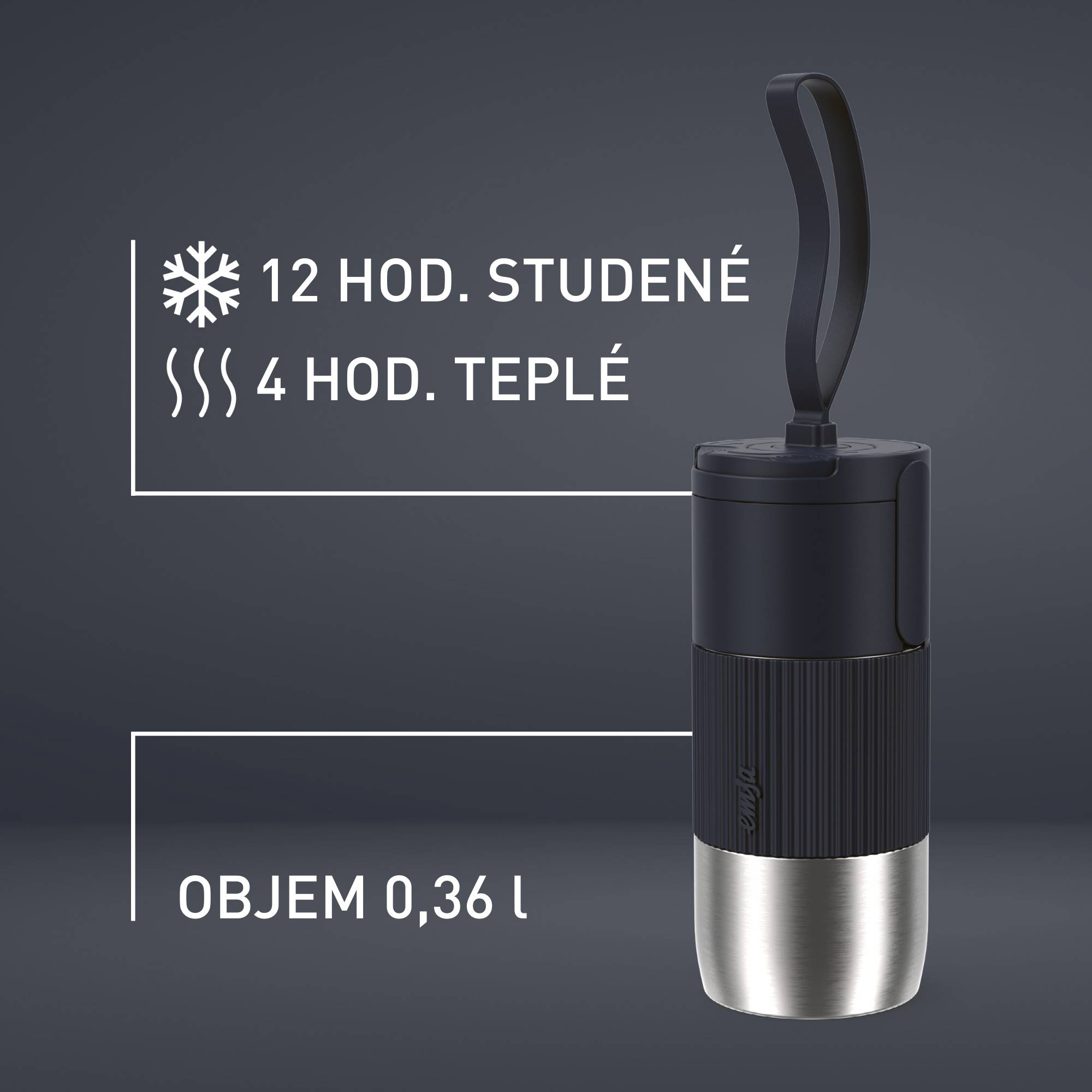 Cestovní termohrnek Tefal BeYou Flip N2190310 oranžový 0,36 l