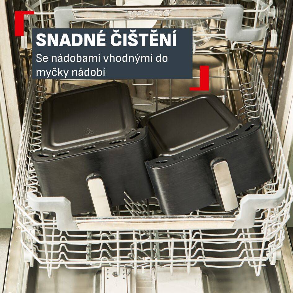 Patrová horkovzdušná fritéza Tefal Easy Fry Crispy Stack, duální, EY7528E0