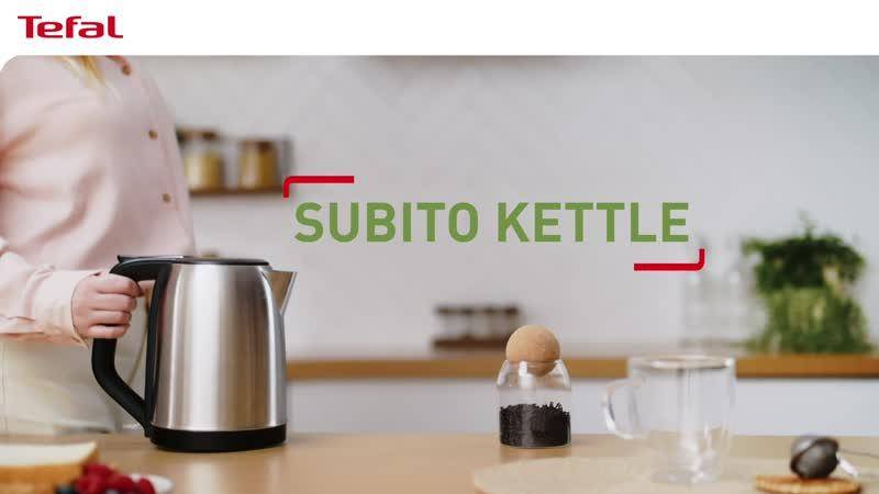 Subito, rychlovarná konvice, ukazatel množství vody na jeden šálek, otevírání jednou rukou