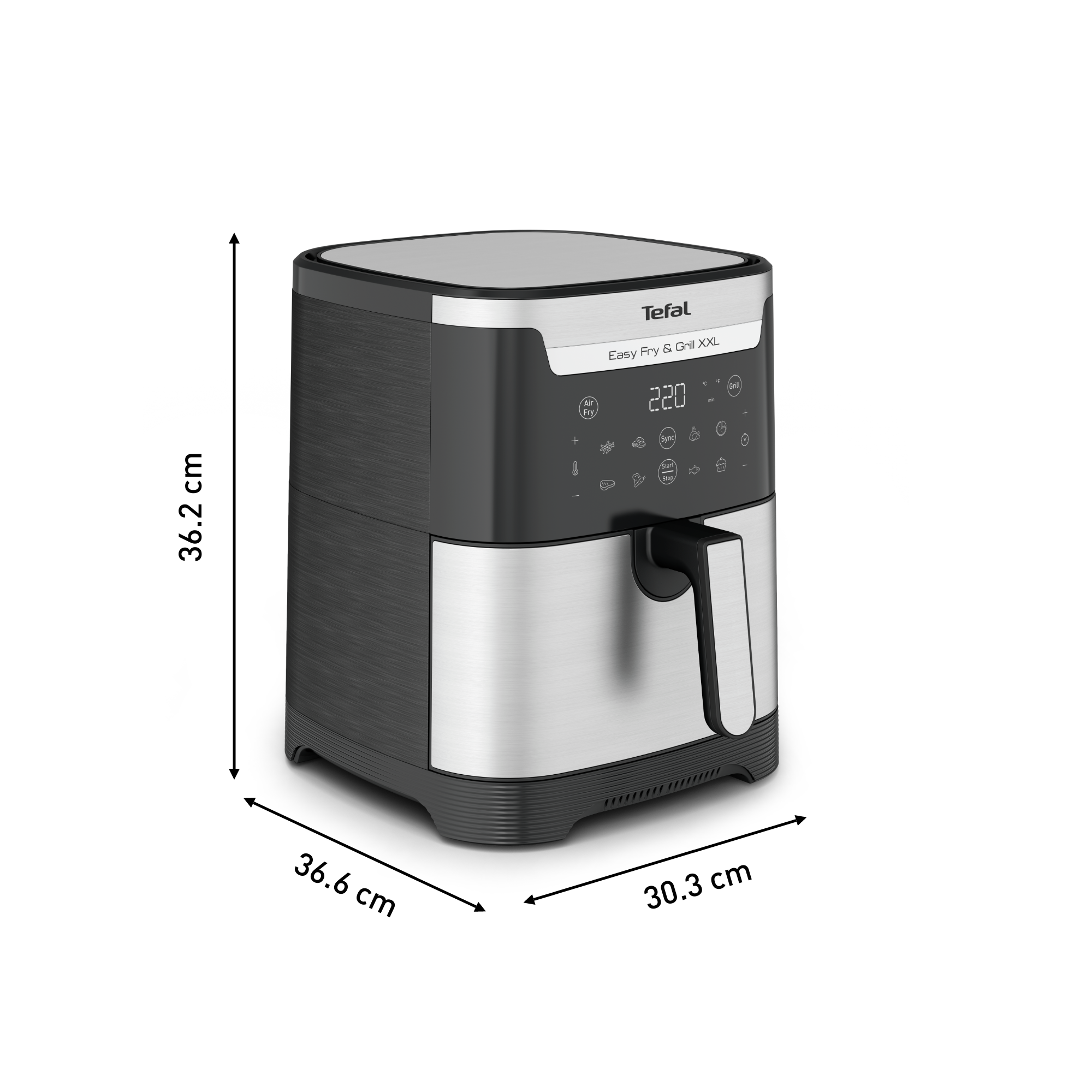 Easy Fry & Grill 2-in-1 Air fryer and Grill, Divider for Dual Cooking