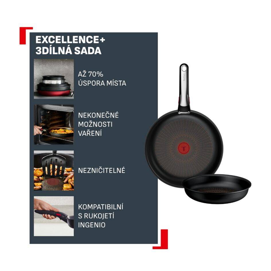 Sada stohovatelného nádobí Tefal Ingenio Excellence+ P0009553 3ks