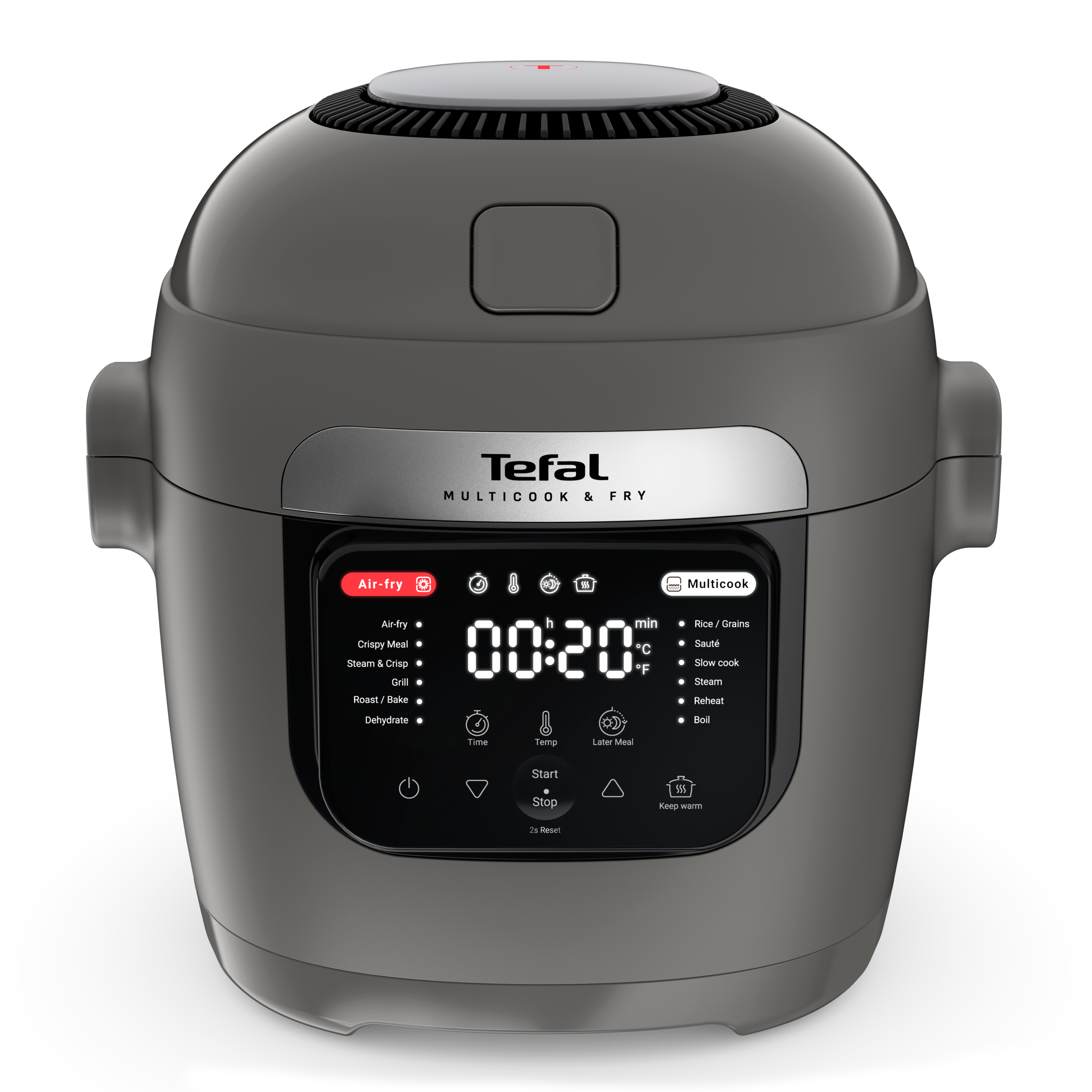 Multifunkční hrnec a horkovzdušná fritéza Tefal Multicook & Fry,  MY731BF0, šedý