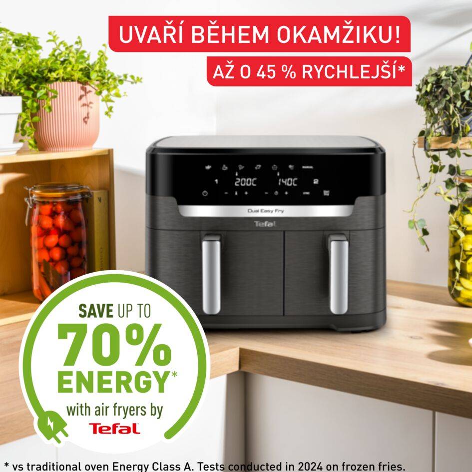 EY942HE0 Easy Fry Dual XXL horkovzdušná fritéza Tefal 11 l