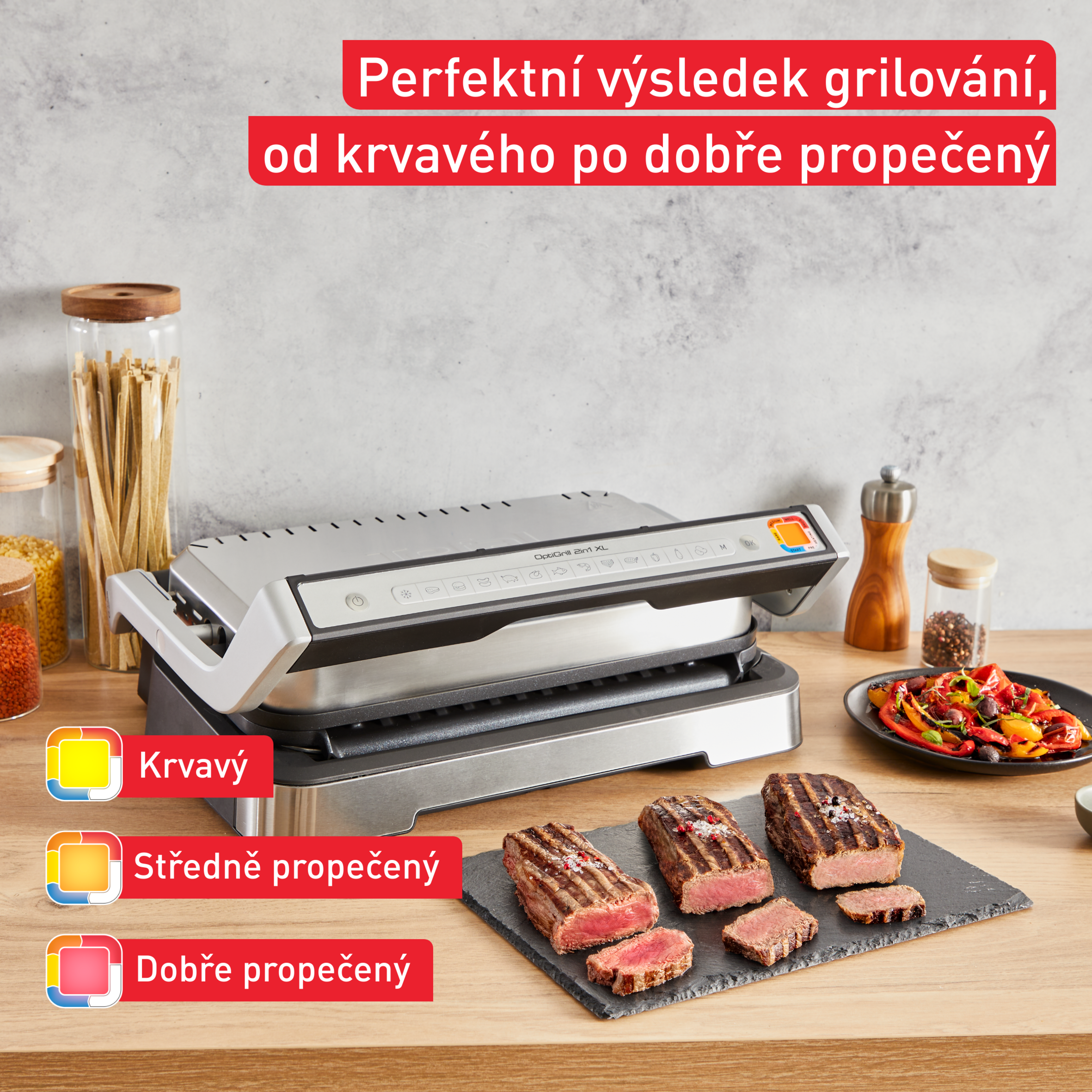 Chytrý přenosný elektrický gril Tefal OptiGrill 2v1 XL