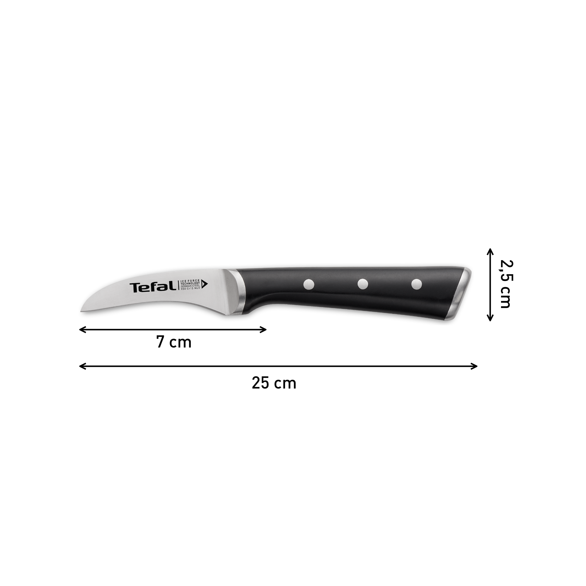 Kuchyňský vykrajovací nůž Tefal Ice Force K2321214 Nerezový/Černý 7 cm