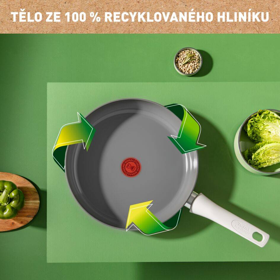 3dílná sada pánví Tefal Renew On 20/24/28&nbsp;cm C4279132 keramika
