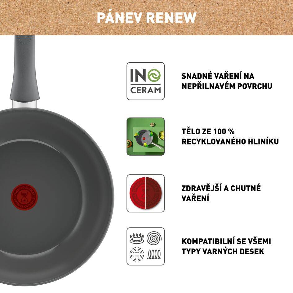 Wok pánev Tefal Renewal C4261943 28 cm Keramická