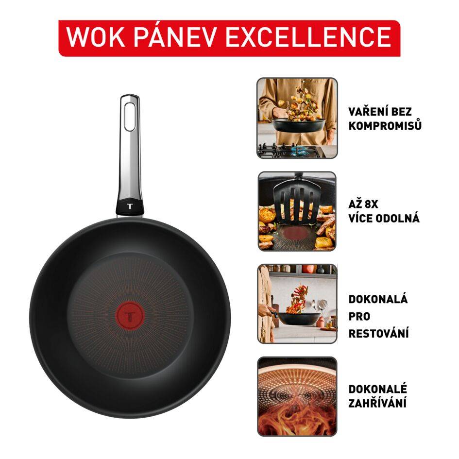 Wok nepřilnavá pánev Tefal Excellence G3261953 28 cm