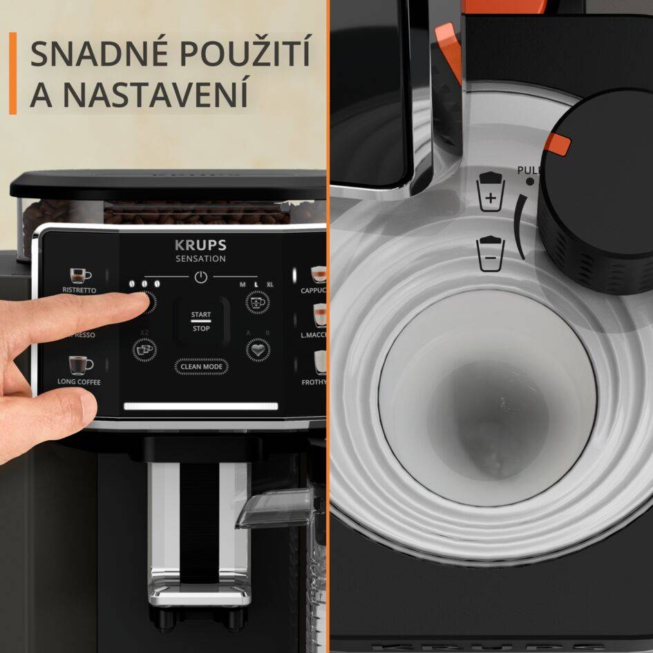 Automatický kávovar KRUPS Sensation Milk EA9129 pepite
