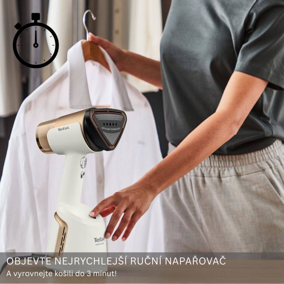 Nasávací ruční napařovač a žehlička 2v1 Tefal AeroSteam DT9820F0 Bílý/zlatý