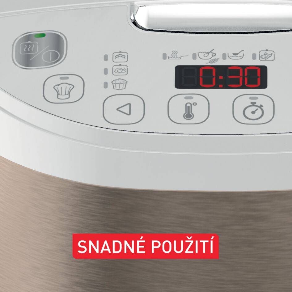 Multifunkční elektrický hrnec Tefal Simply Cook Plus RK6221E1 Stříbrný/Bílý