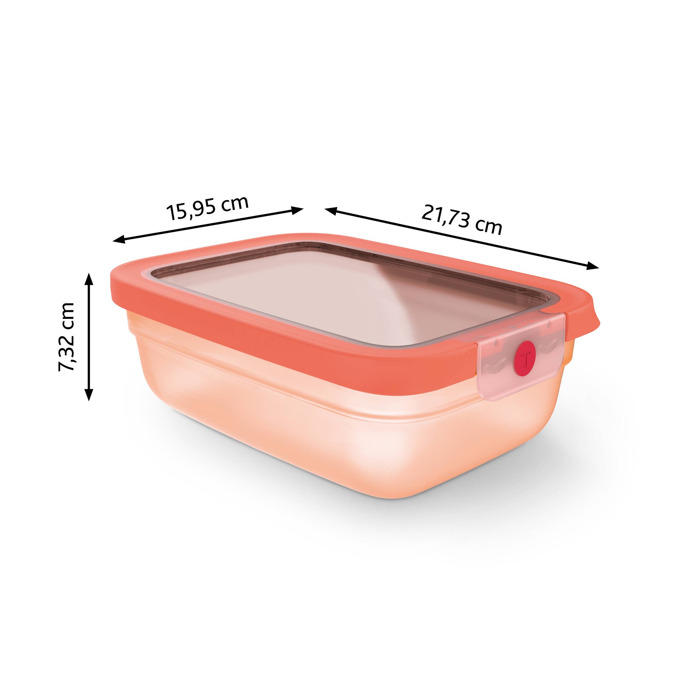 N1210810 oneClick dóza na potraviny Tefal obdelníková 1,2 l oranžová