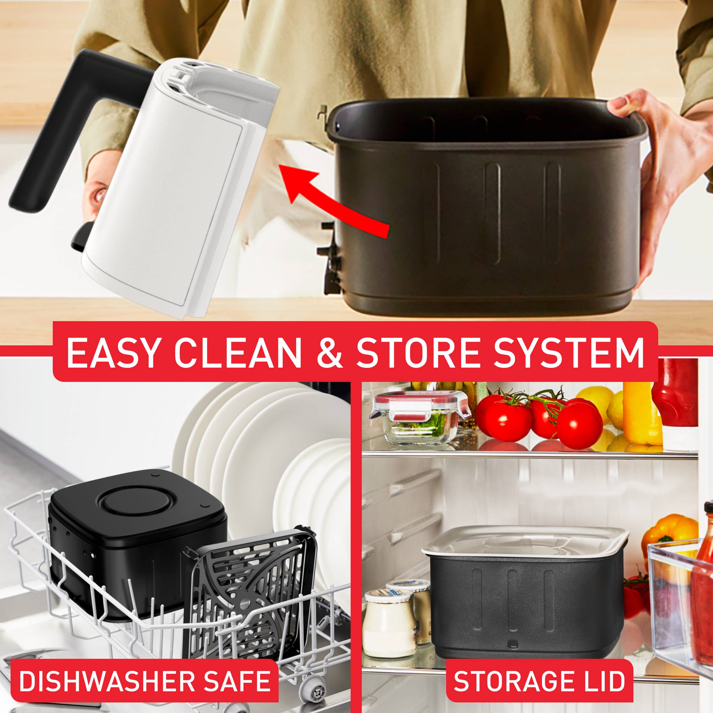 Tichá horkovzdušná fritéza Tefal Easy Fry Silence  5 l, EY5521E0, bílá