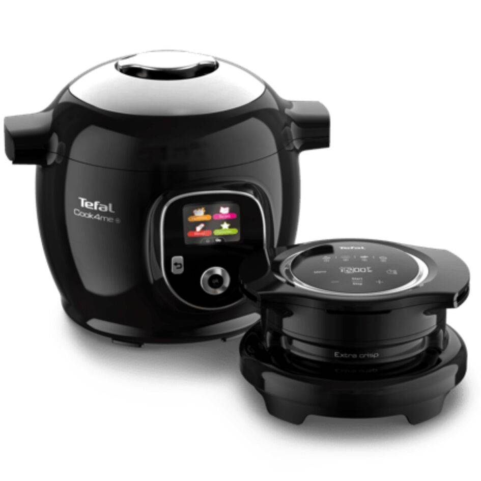 Chytrý multifunkční hrnec Tefal Cook4Me+ s víkem Extra Crisp CY85XF2, černý