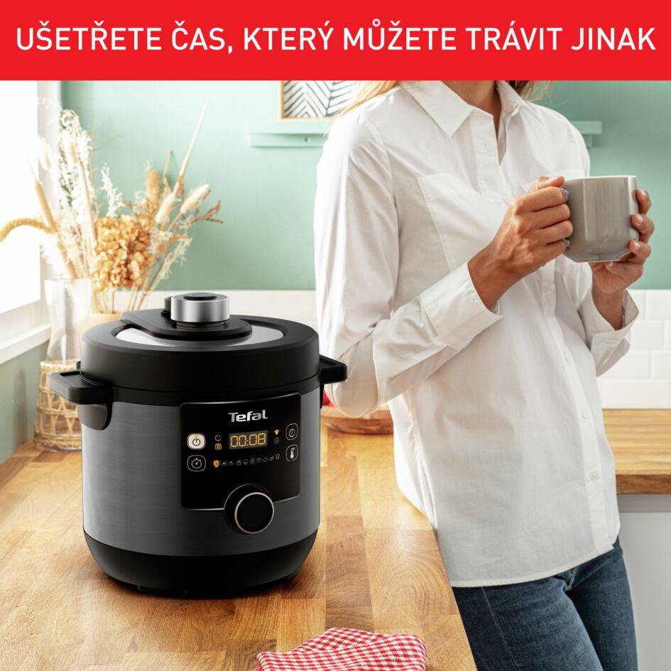 Elektrický hrnec a horkovzdušná fritéza Tefal Turbo Cuisine & Fry CY778830 Černý