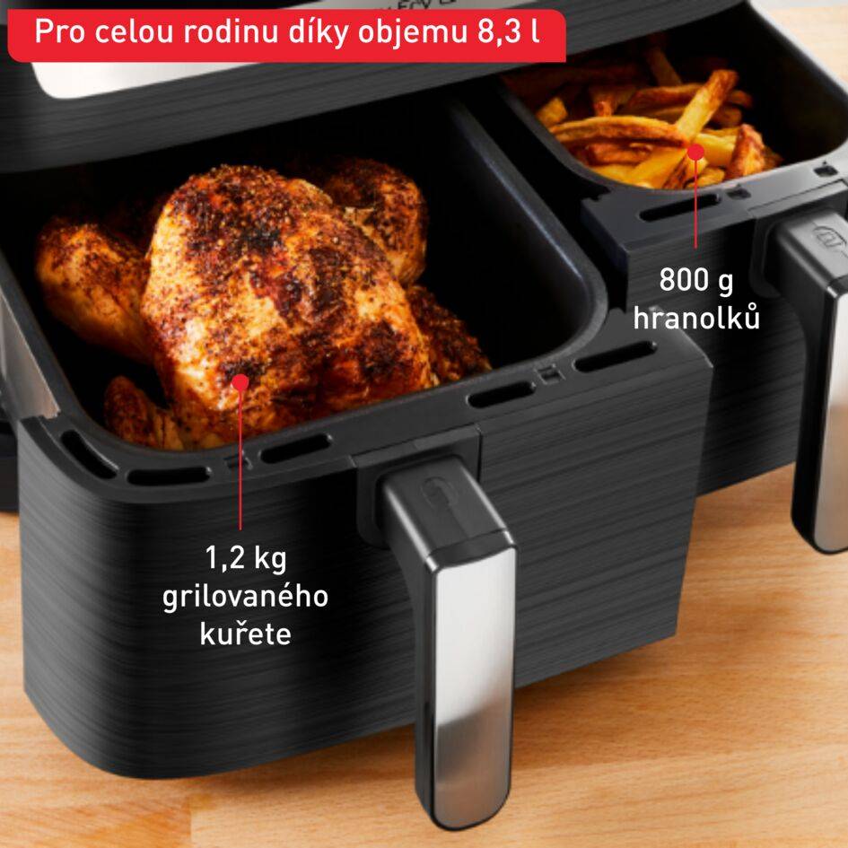 Horkovzdušná fritéza Tefal Dual Easy Fry & Grill EY905B10 Černá