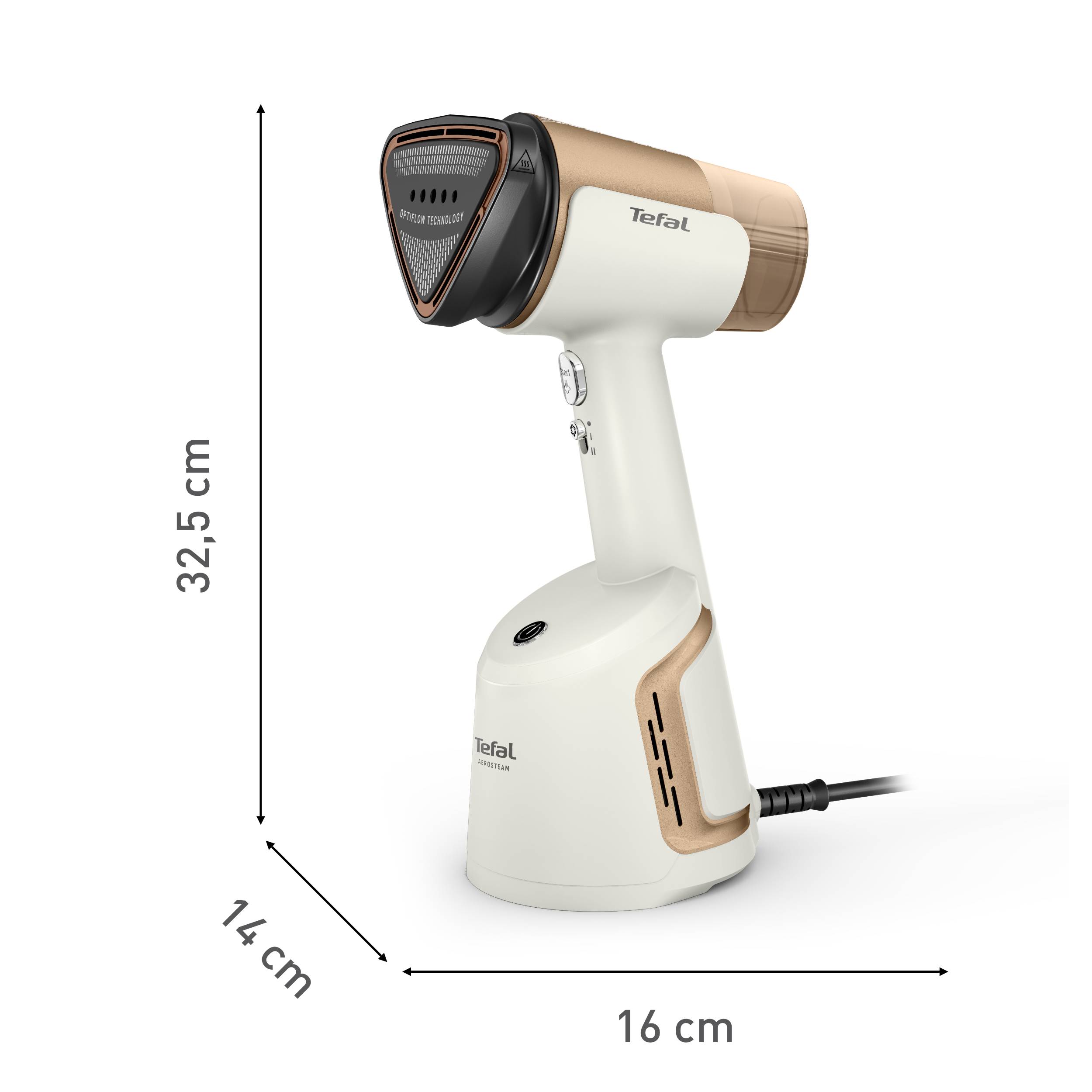 Nasávací ruční napařovač a žehlička 2v1 Tefal AeroSteam DT9820F0 Bílý/zlatý