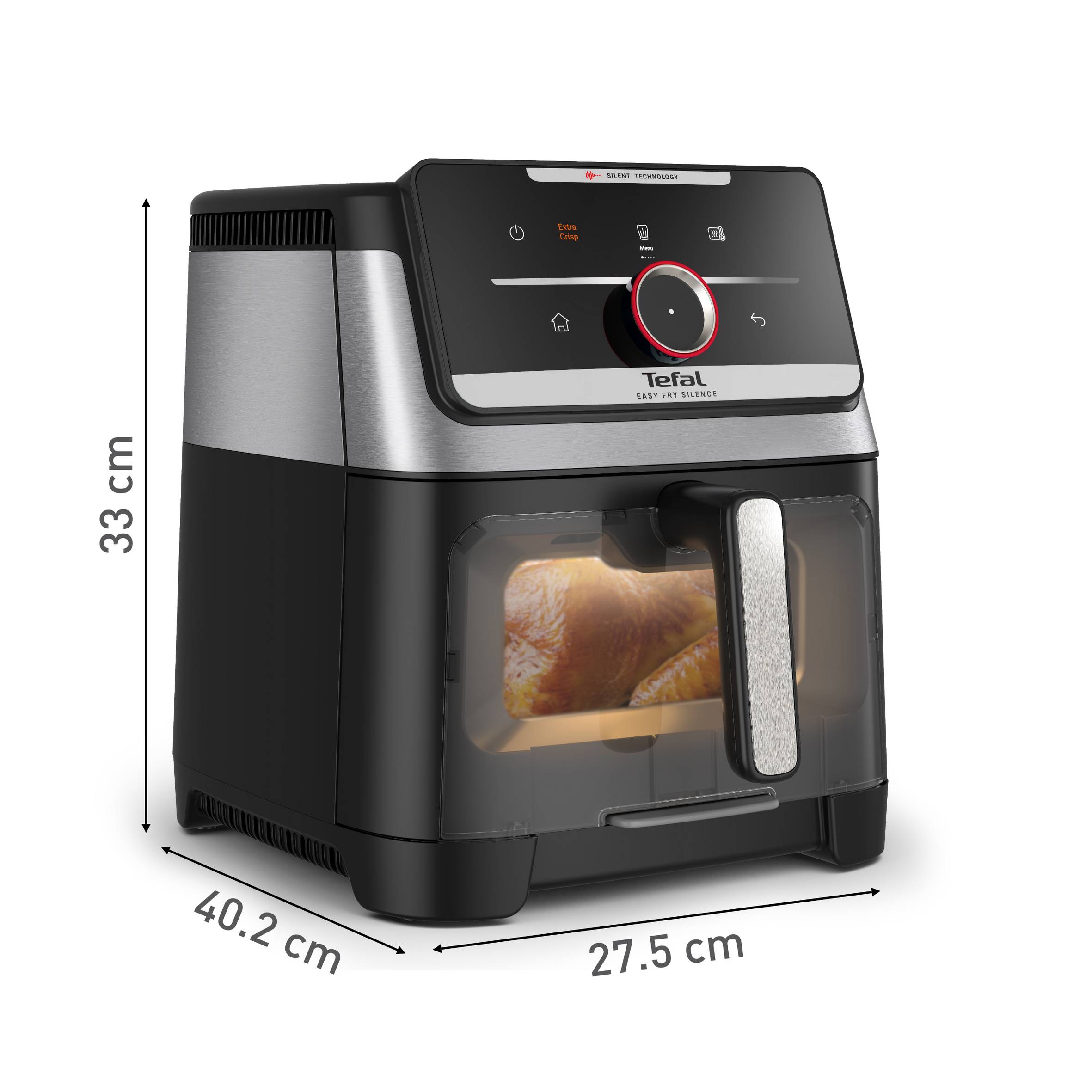 Tichá horkovzdušná fritéza Tefal Easy Fry Silence 7L, EY876E0, nerez
