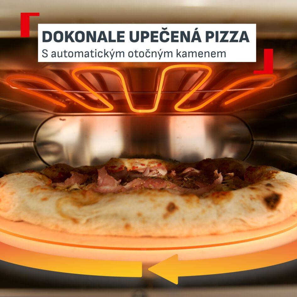 Elektrická venkovní trouba na pizzu Tefal Pizza Pronto JM600TE0 červenohnědá