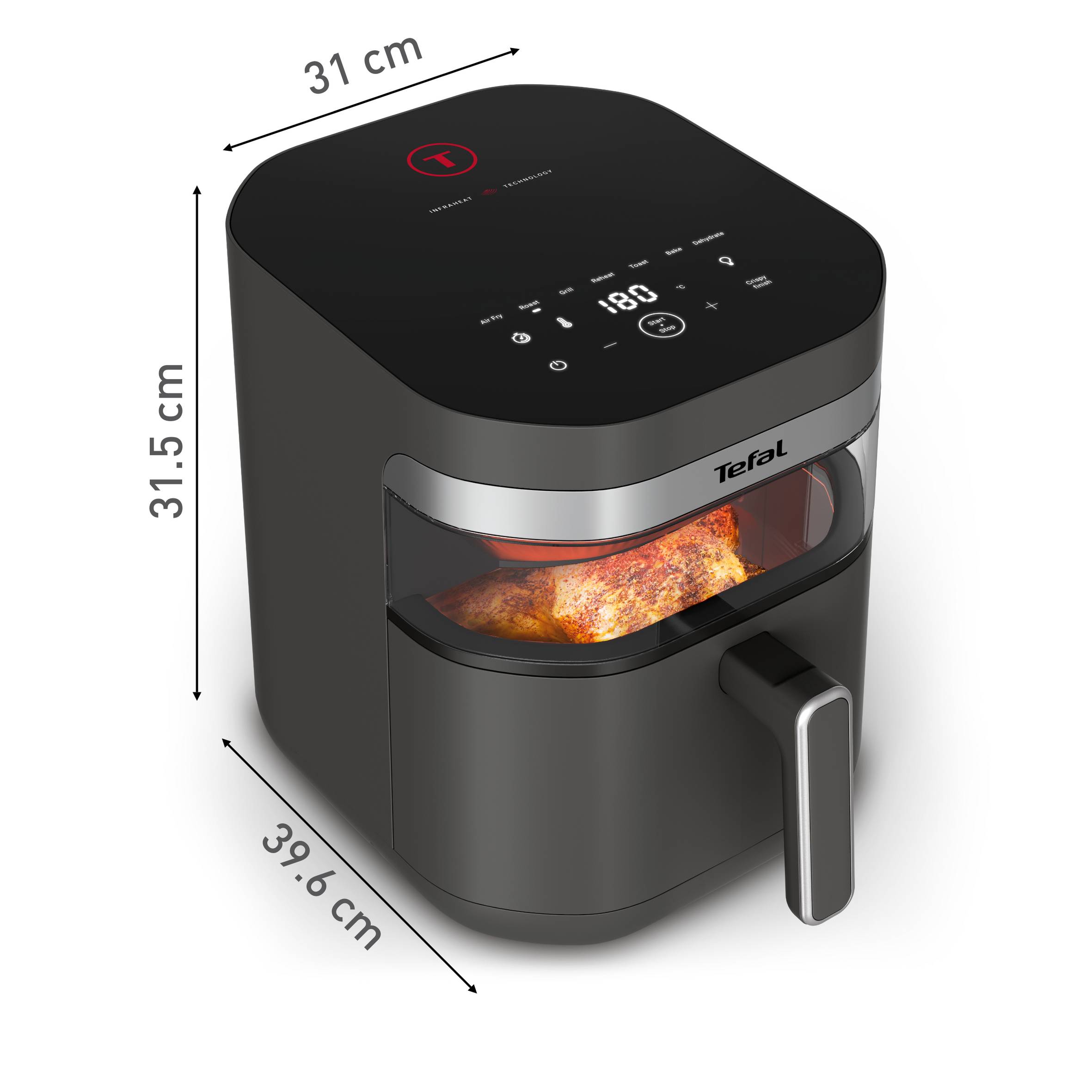 Horkovzdušná fritéza Tefal INFRARED AIR FRYER 7L, EY832HE0, tmavě šedá