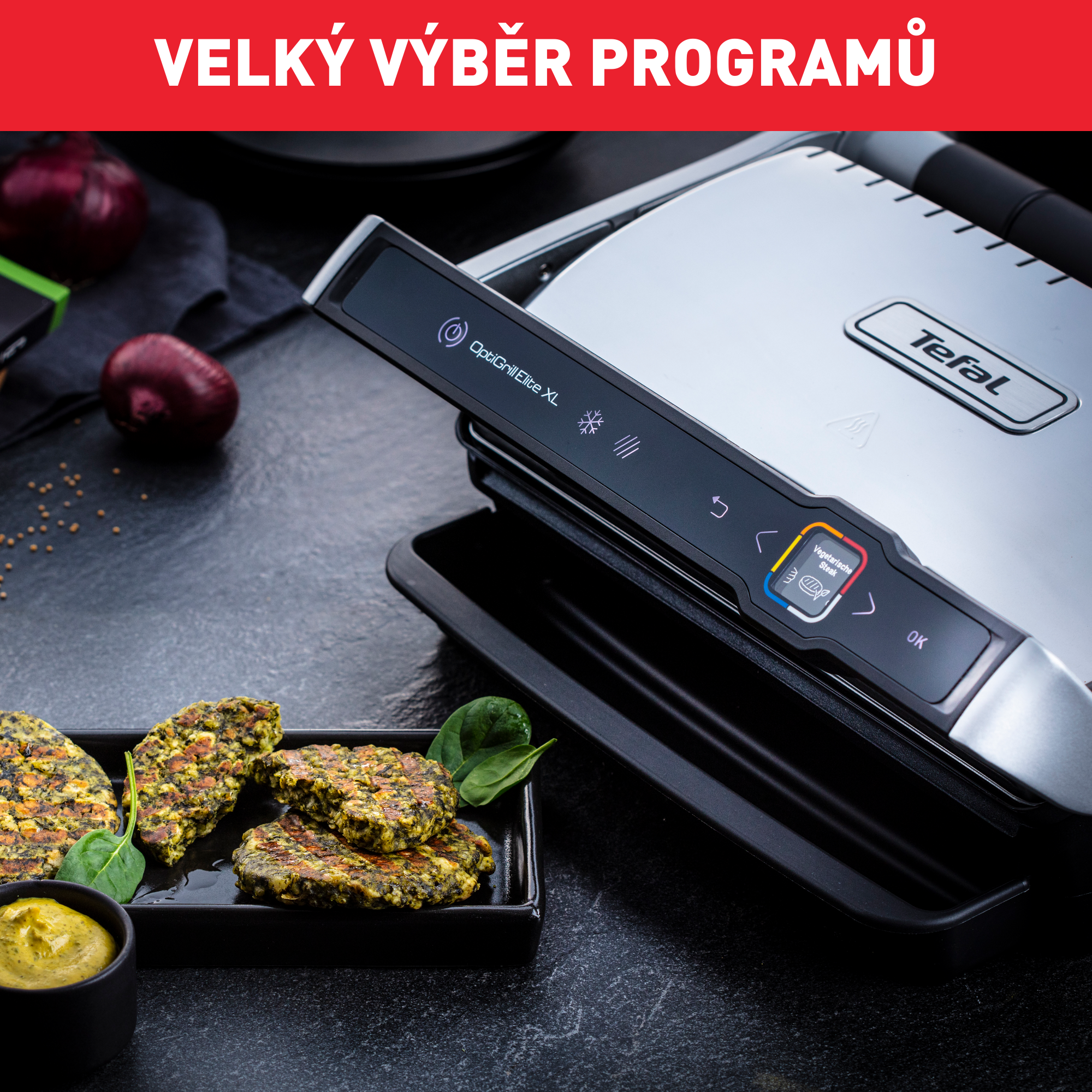 Elektrický gril Tefal OptiGrill Elite XL GC760D30 Stříbrný/Černý