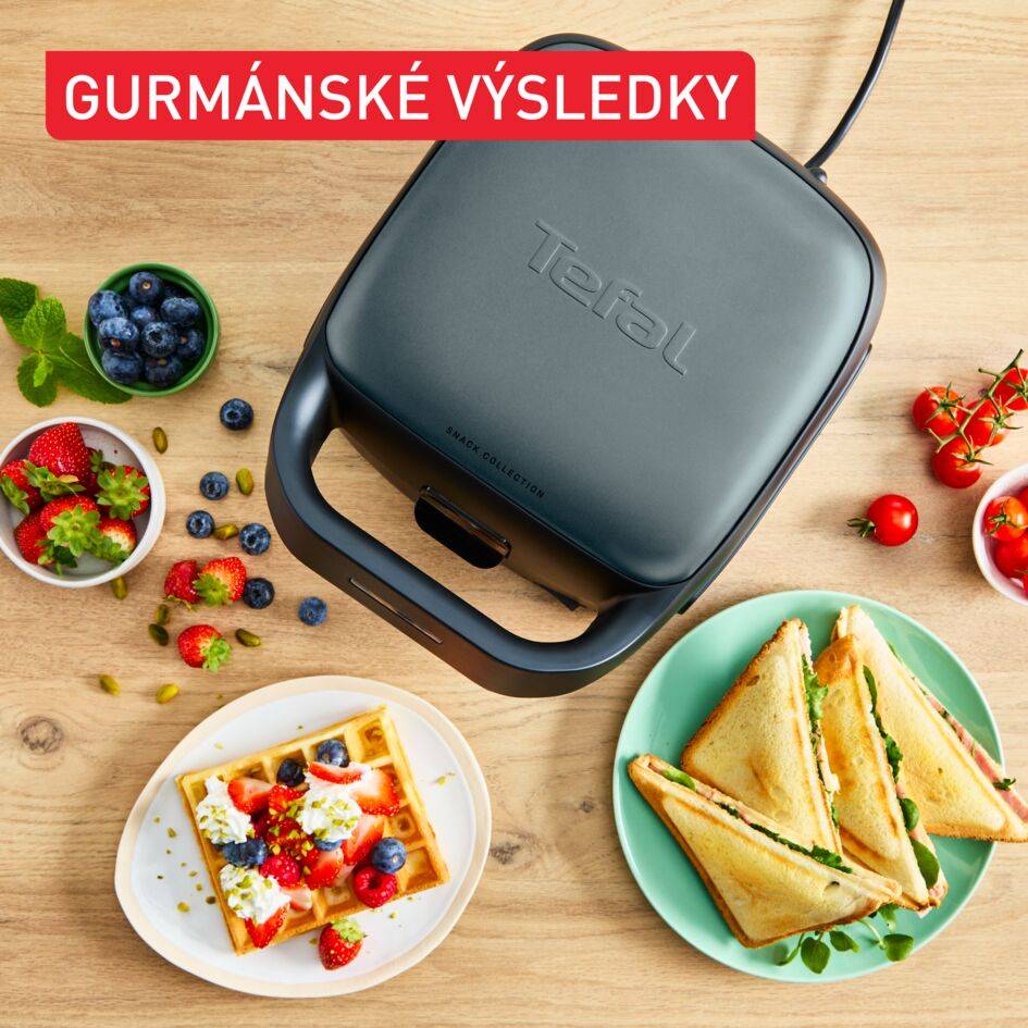 Sendvičovač a vaflovač Tefal Snack Collection SW862BF0 Černá