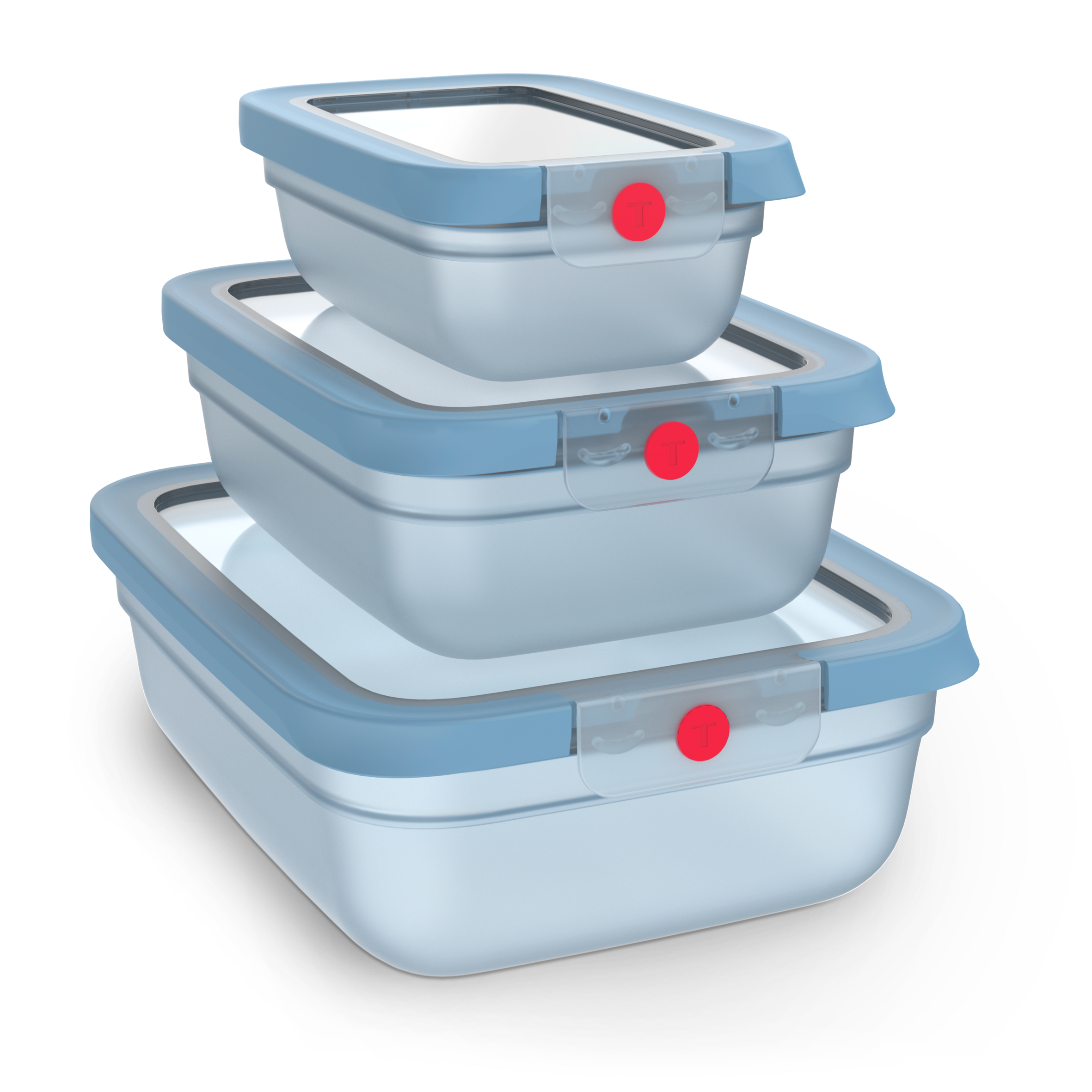 N1230210 oneClick dózy na potraviny Tefal sada 3 kusů modré