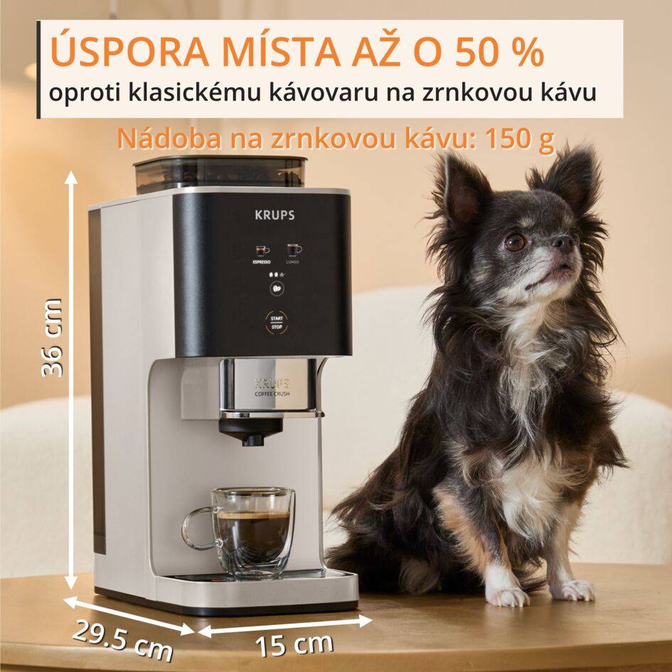 Automatický kávovar KRUPS Coffee Crush SA4001E0 bílá