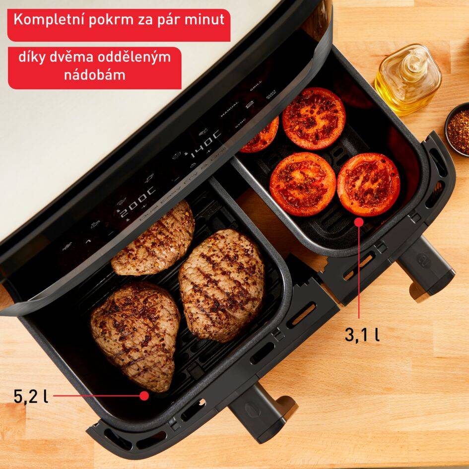 Horkovzdušná fritéza Tefal Dual Easy Fry & Grill EY905B10 Černá
