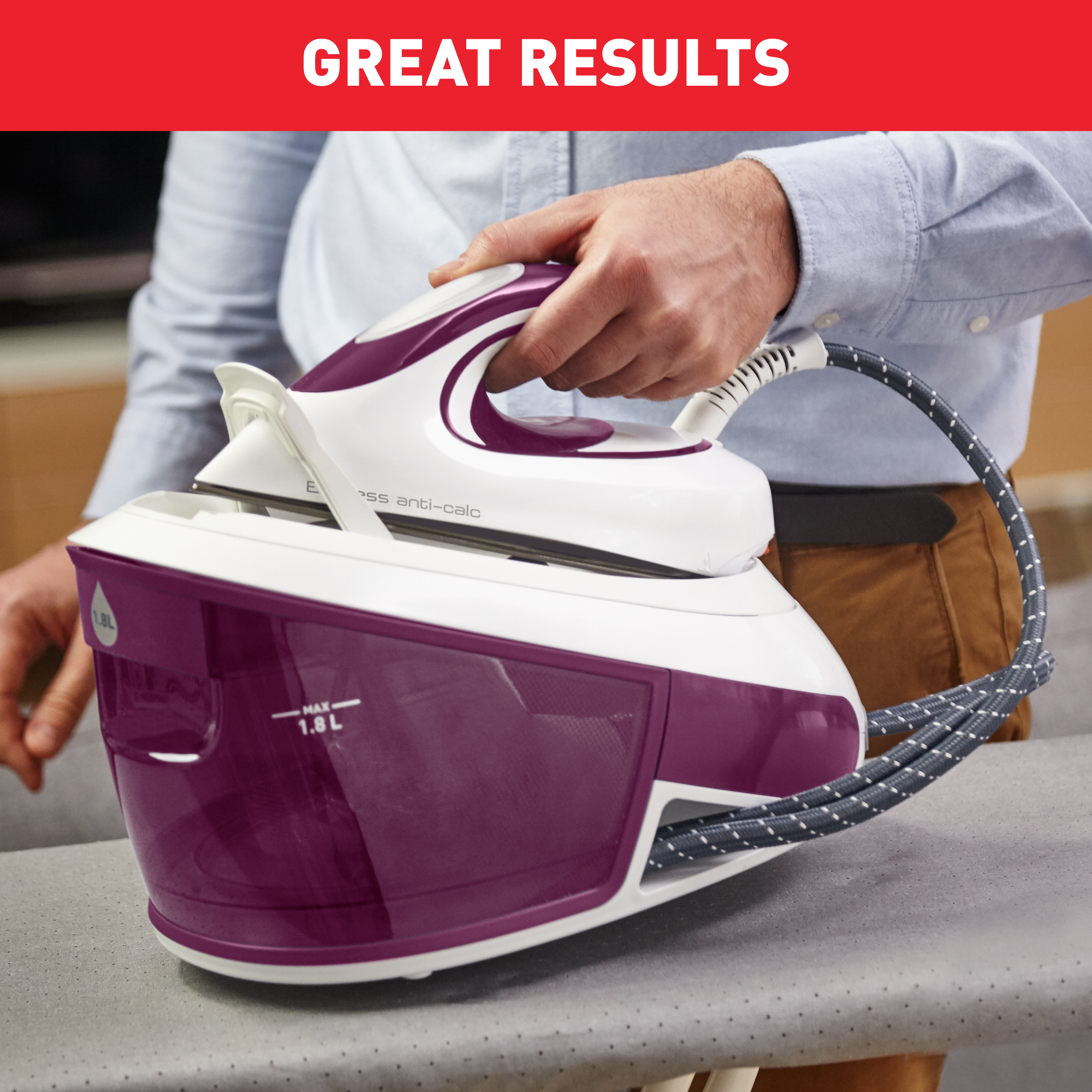 Parní generátor Tefal Express Anti-Calc SV8054E0 Fialový/Bíly