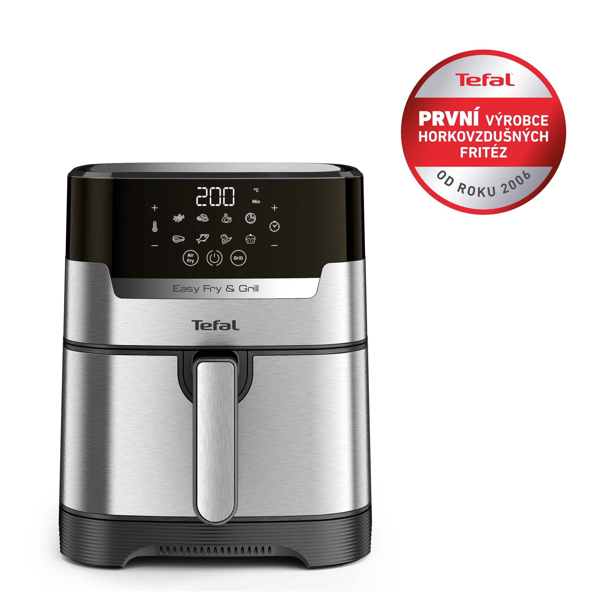 Horkovzdušná fritéza s grilem Tefal Easy Fry & Grill 2v1 Digital EY505D15 Nerezová/Černá