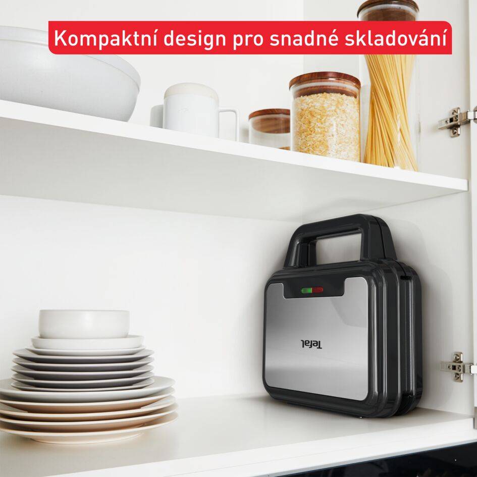 Sendvičovač Tefal UltraCompact 3v1 SW383D10 Nerezový/Černý